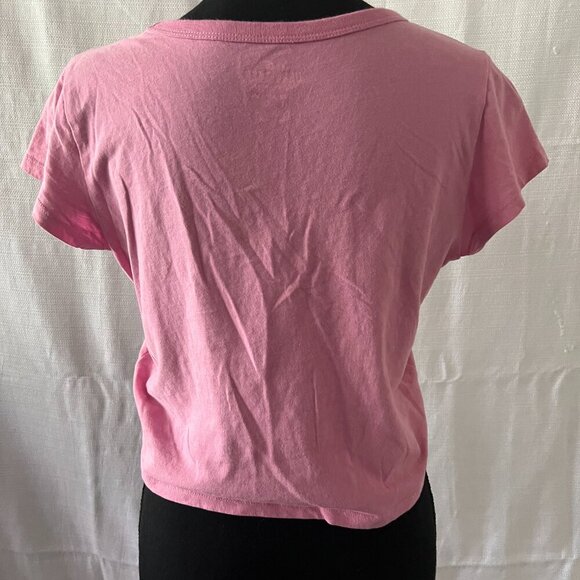 Hollister Pink Cropped Vintage Top Time For Us super cute summer tee - 0324 - Picture 5 of 5
